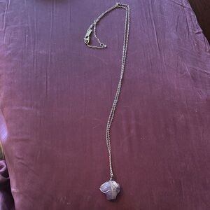 Elegant Silver Necklace with Purple Pendant